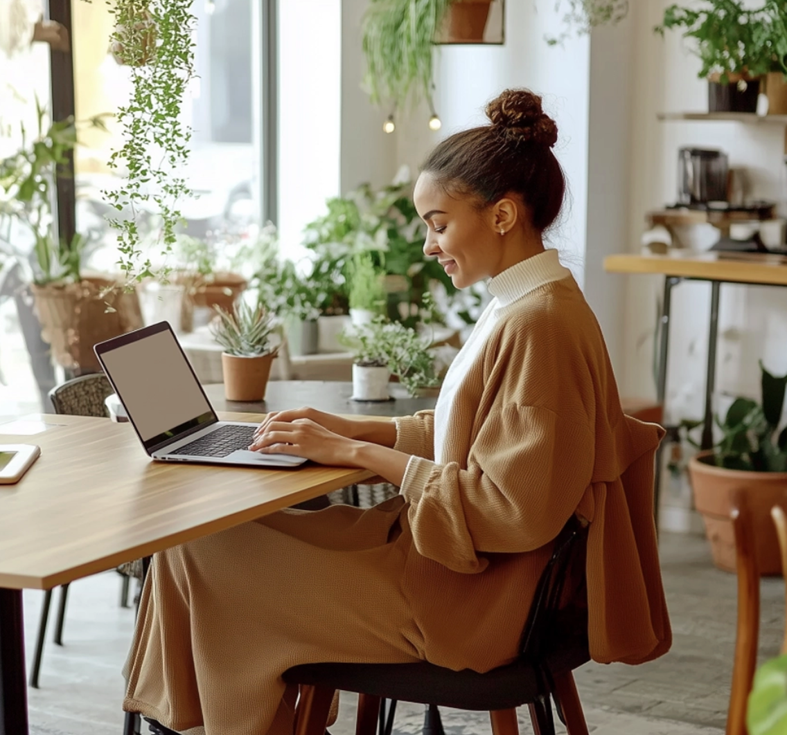 Person working on laptop